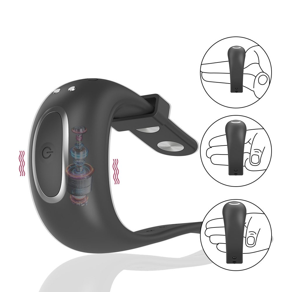 Locking Vibration Cock Ring in Silicone & ABS