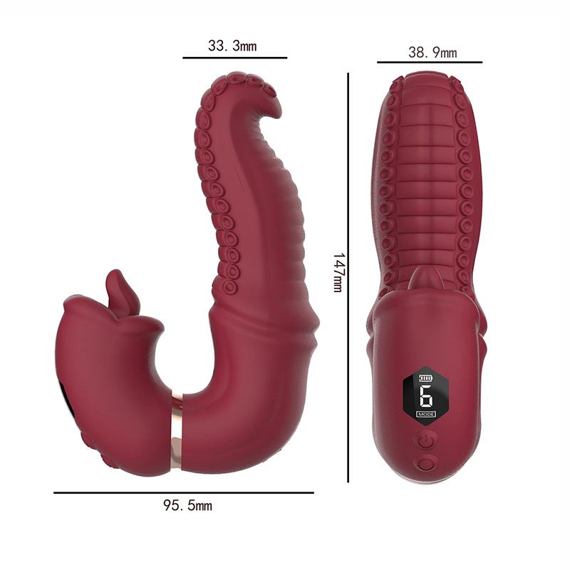 Octopus Tongue Double Vibrator Licking