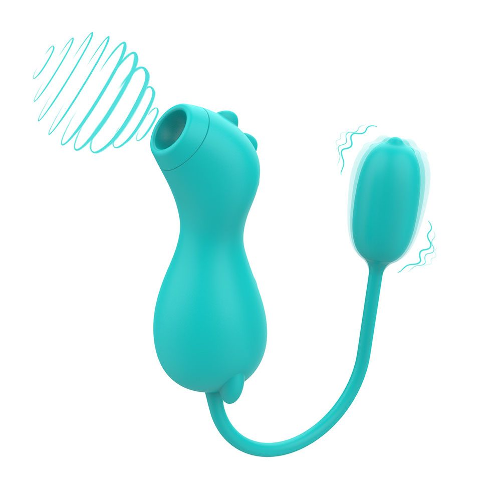 Vibratore a uovo con lingua leccante in silicone e ABS