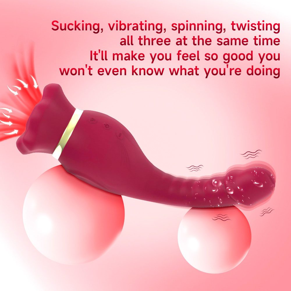 Tongue Licking Double Vibrator Suction