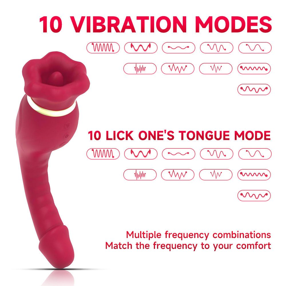 Tongue Licking Double Vibrator Suction