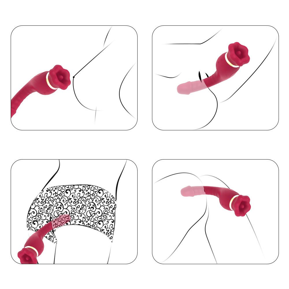 Tongue Licking Double Vibrator Suction