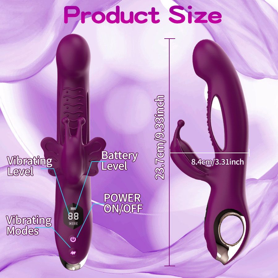 Butterfly Rabbit Vibrator in Silicone & ABS