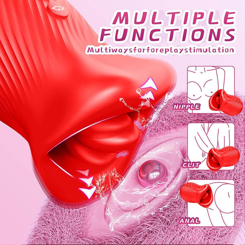 Vibratore a lingua – Rosso rosa