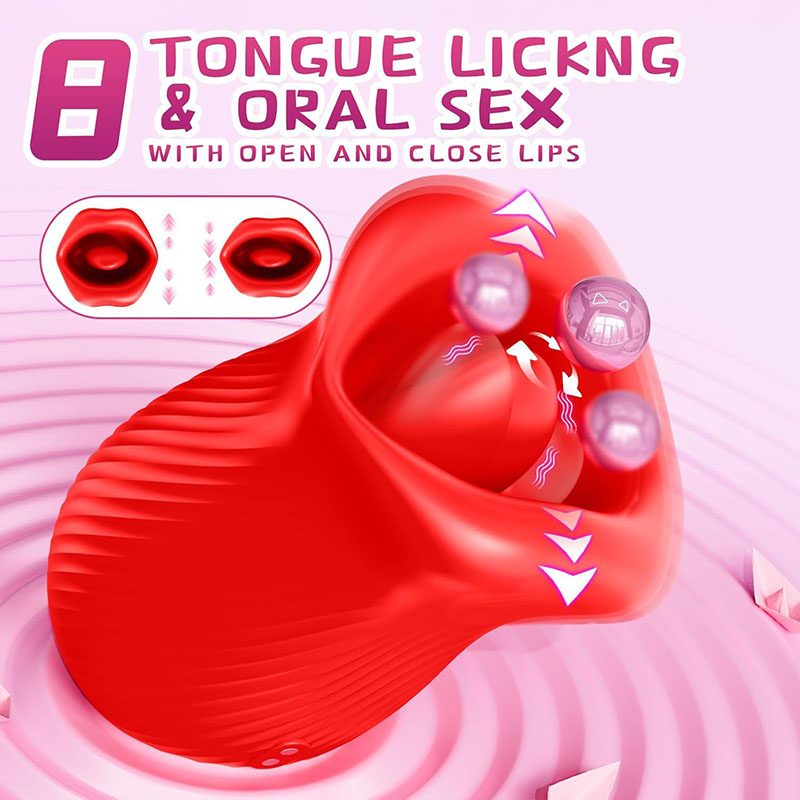 Vibratore a lingua – Rosso rosa
