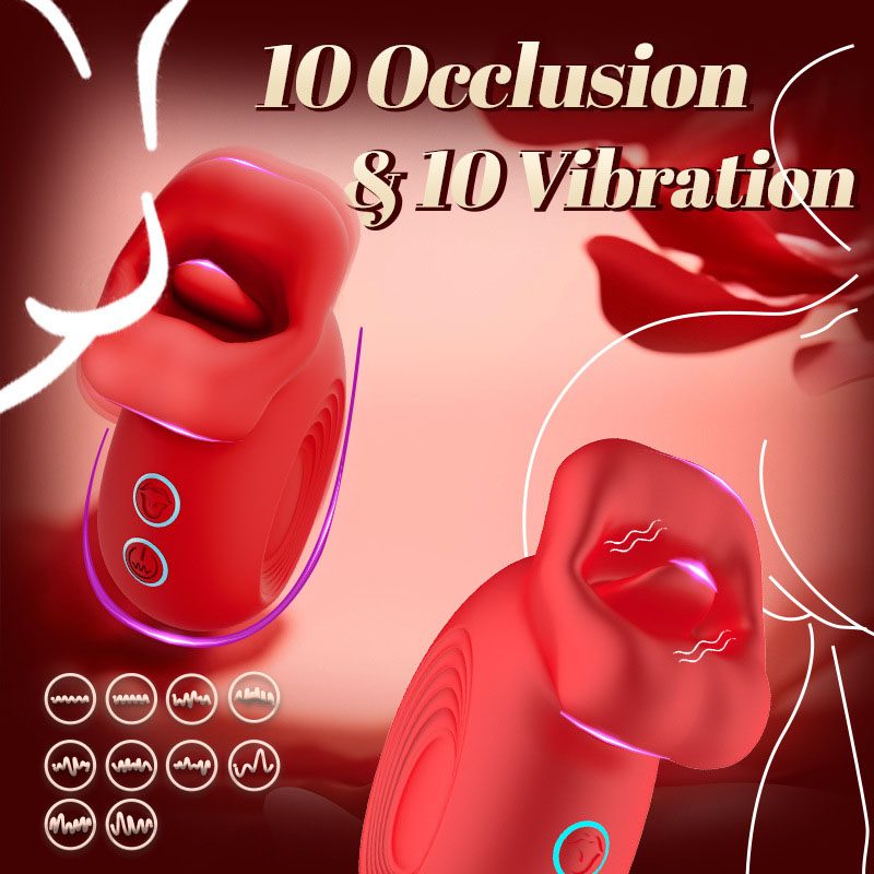Vibratore a uovo con lingua leccante – Rosso rosa