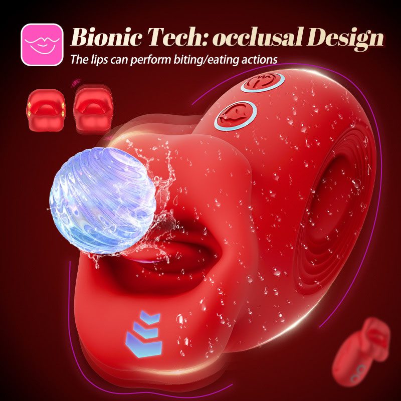 Vibratore a uovo con lingua leccante – Rosso rosa