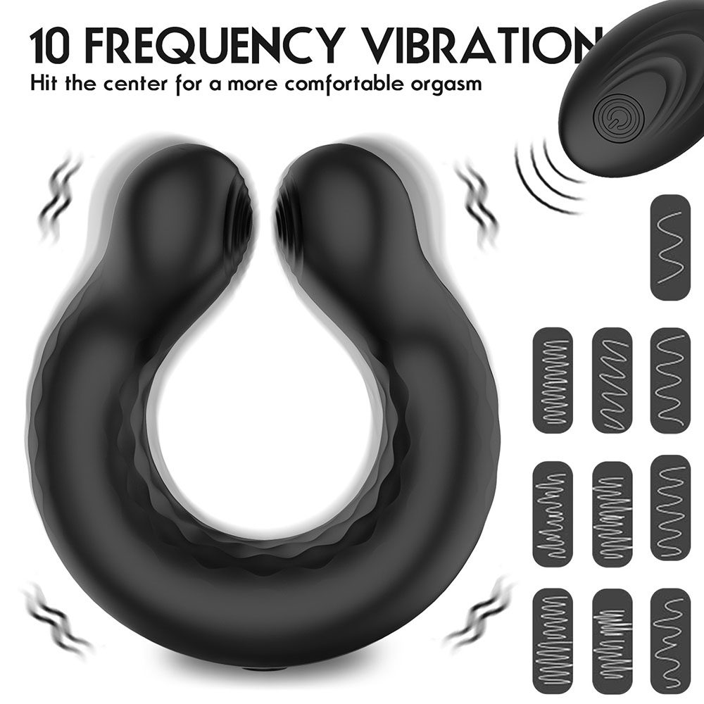 Vibrating Cock Ring in Silicone & ABS, Black