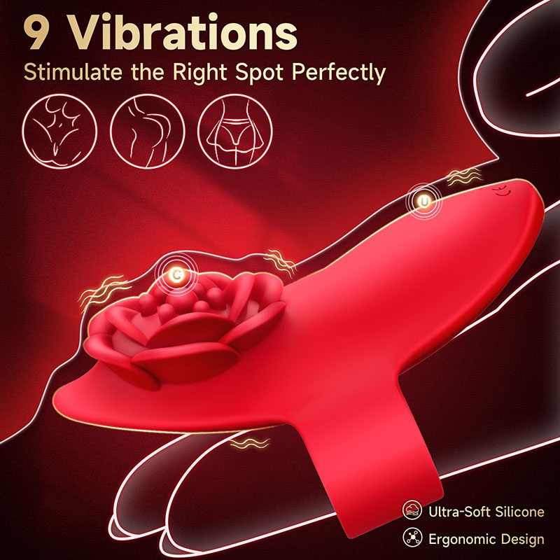 Rose Finger Vibrator in Silicone & ABS