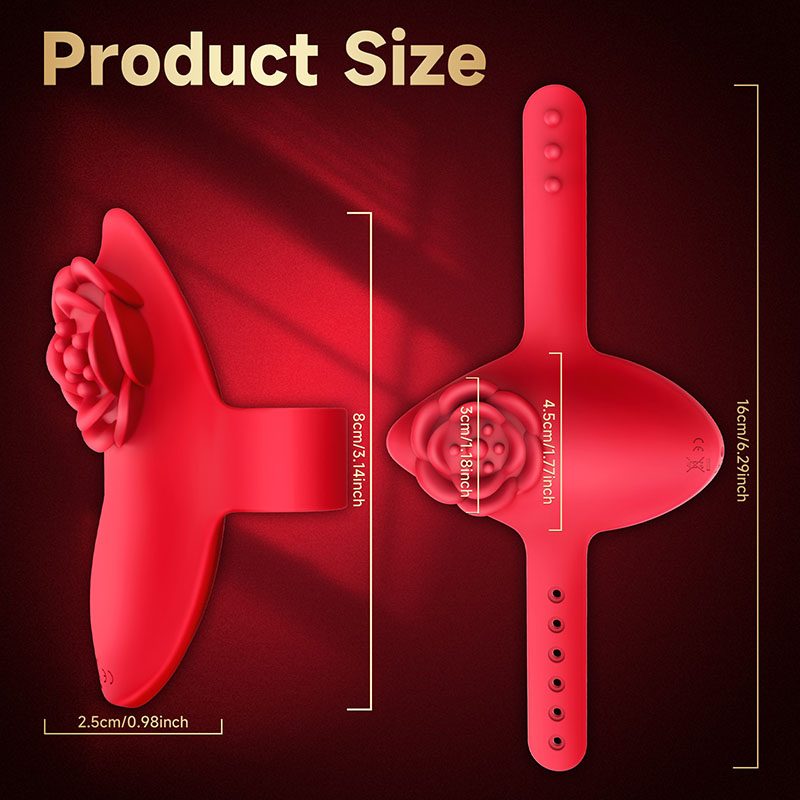 Rose Finger Vibrator in Silicone & ABS