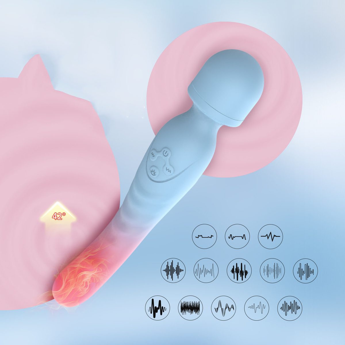 Twin Double Vibrator – Blue