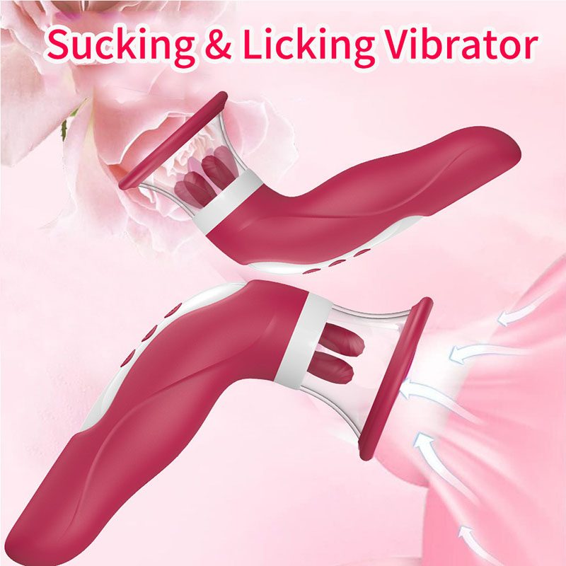 Tongue Licking Suction Vibrator in Silicone & ABS