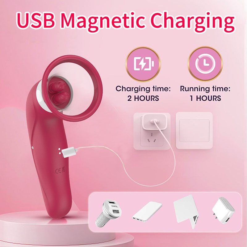Tongue Licking Suction Vibrator in Silicone & ABS