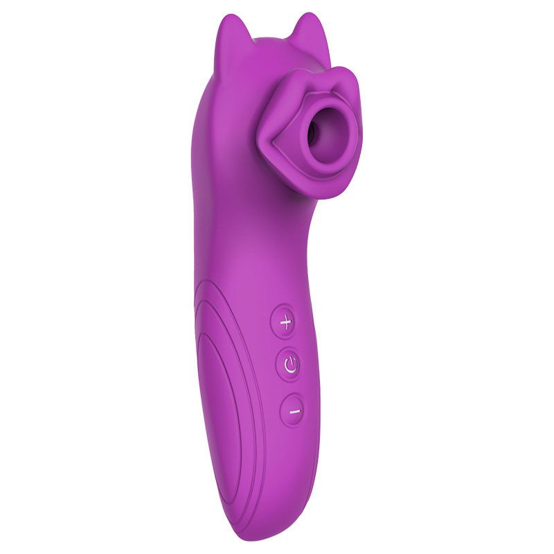 Suction Vibrator in Silicone & ABS, Red or purple