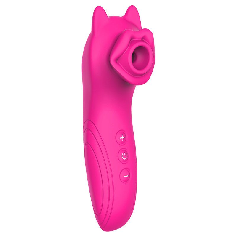 Suction Vibrator in Silicone & ABS, Red or purple