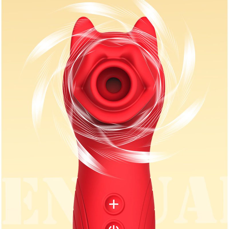 Suction Vibrator in Silicone & ABS, Red or purple