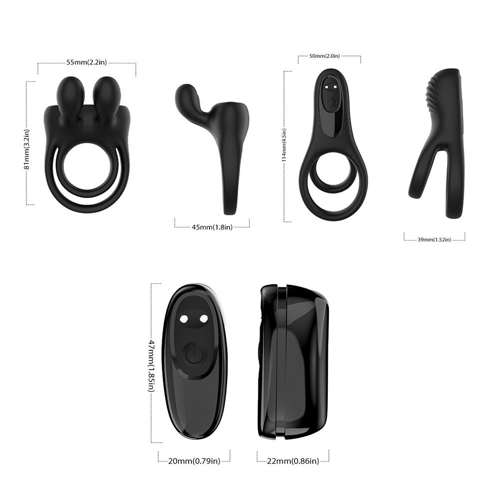Anillo de pene vibratorio (set de 2 piezas)