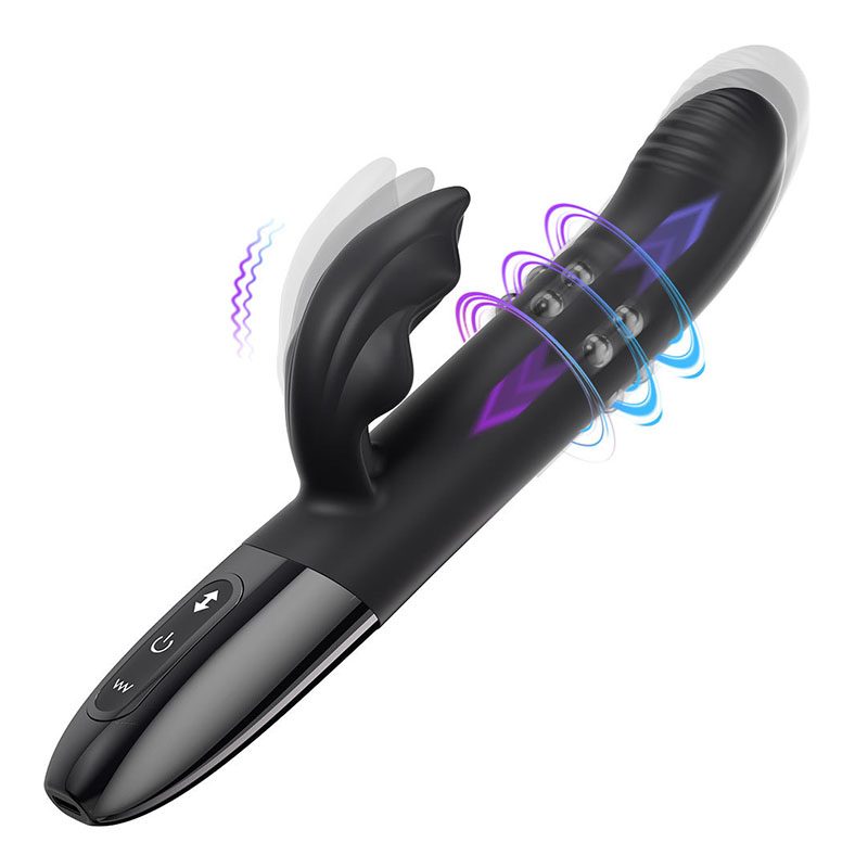 Telescopic Vibrating Rabbit Vibrator in Silicone & ABS
