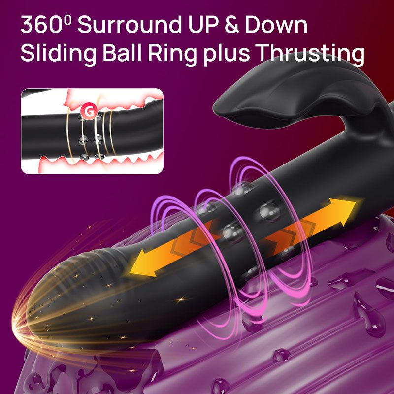 Vibrador conejo vibratorio telescópico de silicona y ABS