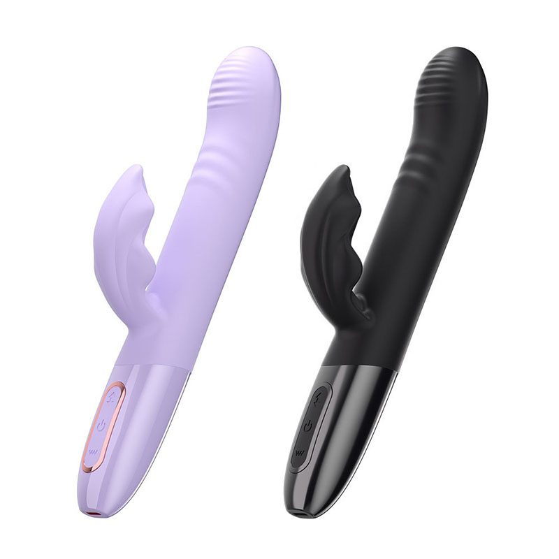 Vibrador conejo vibratorio telescópico de silicona y ABS