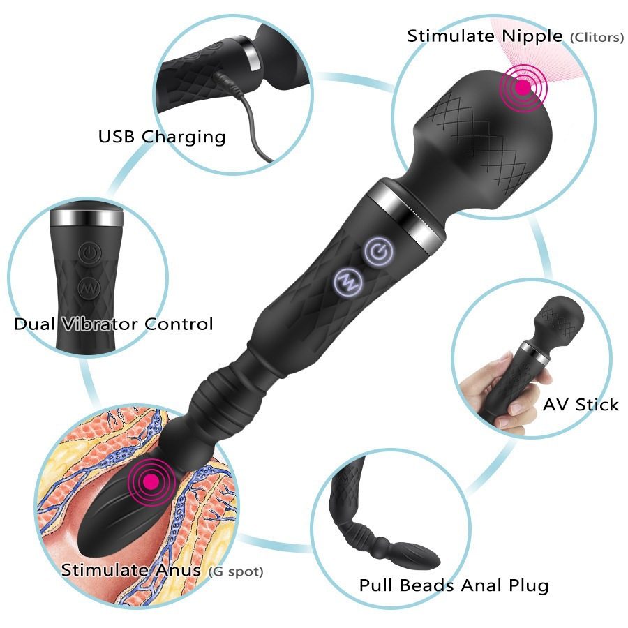 Vibratore doppio – Nero